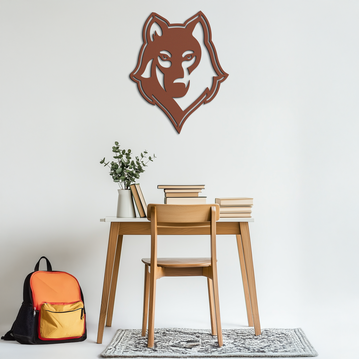 Wolf Metal Wall Art - Geometric Wolf Head Wall Decor- KAF178 - Tampa Home & Garden Store
