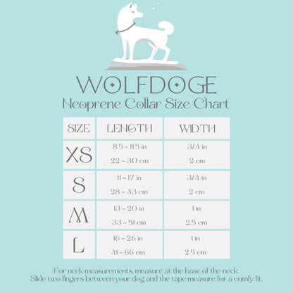 Urokomon Collar by WOLFDOGE neoprene standard collar size chart on Tampa Home & Garden Store