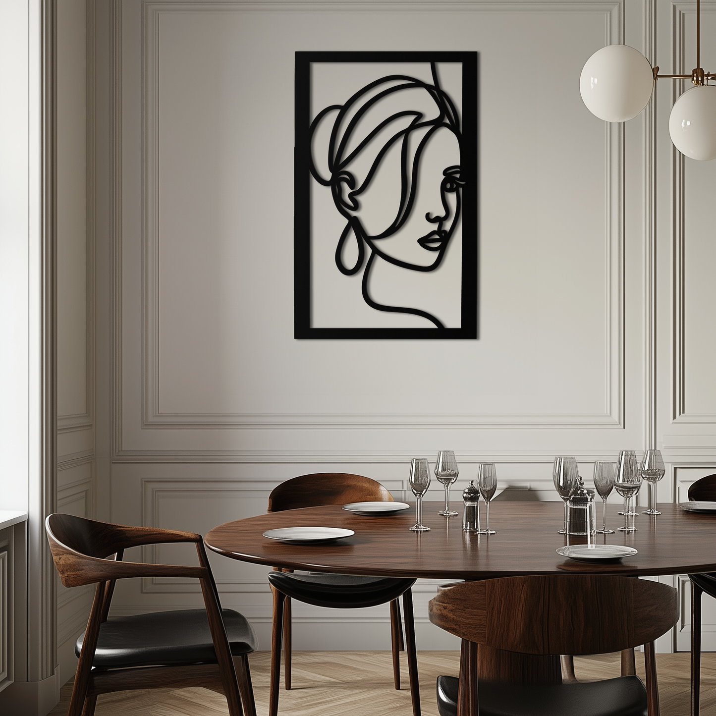Woman Portrait Line Art Metal Wall Decor – Minimalist Modern Face Silhouette- KAF649 - Tampa Home & Garden Store