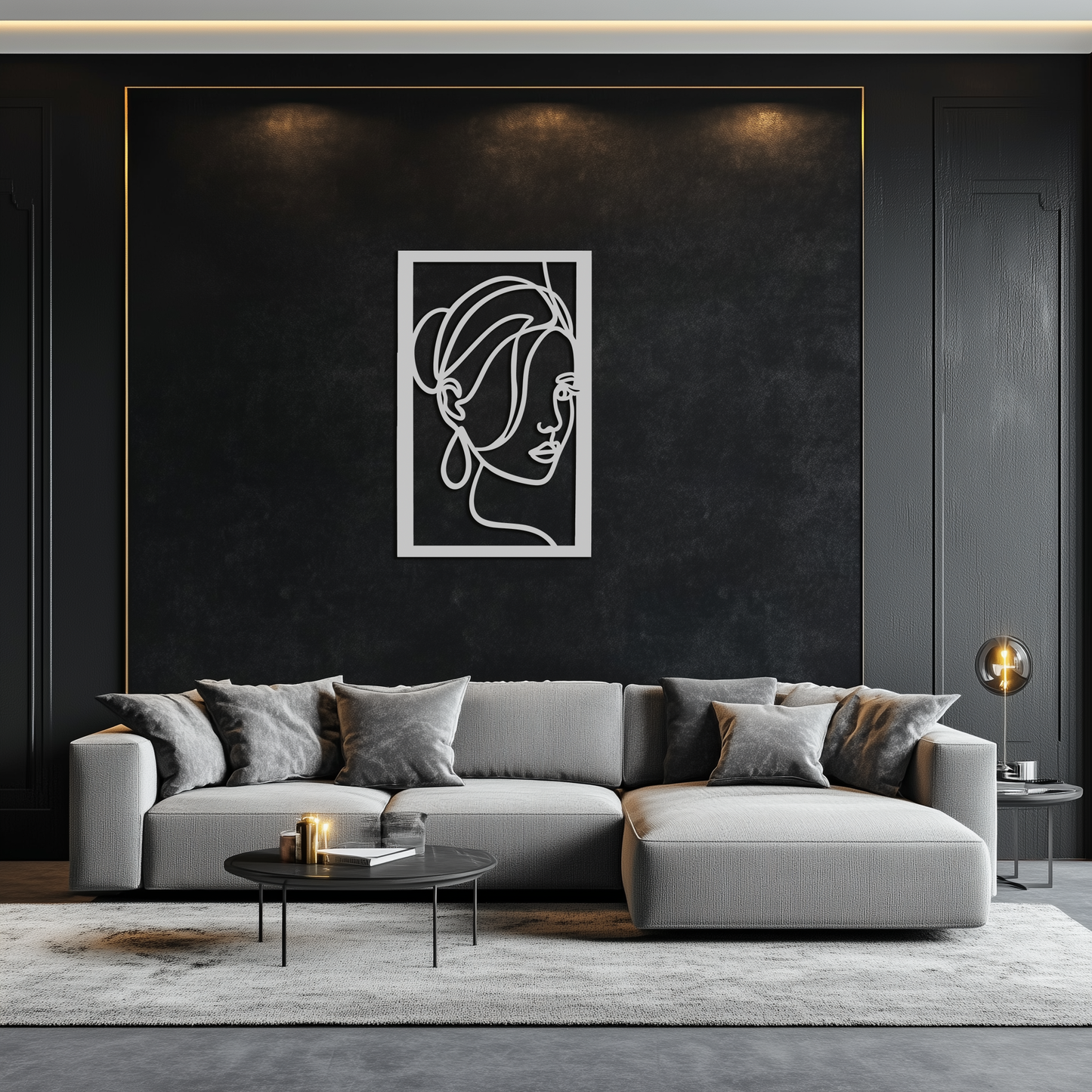 Woman Portrait Line Art Metal Wall Decor – Minimalist Modern Face Silhouette- KAF649 - Tampa Home & Garden Store