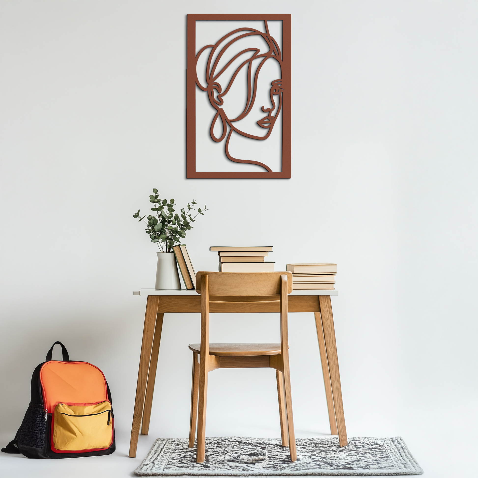 Woman Portrait Line Art Metal Wall Decor – Minimalist Modern Face Silhouette- KAF649 - Tampa Home & Garden Store