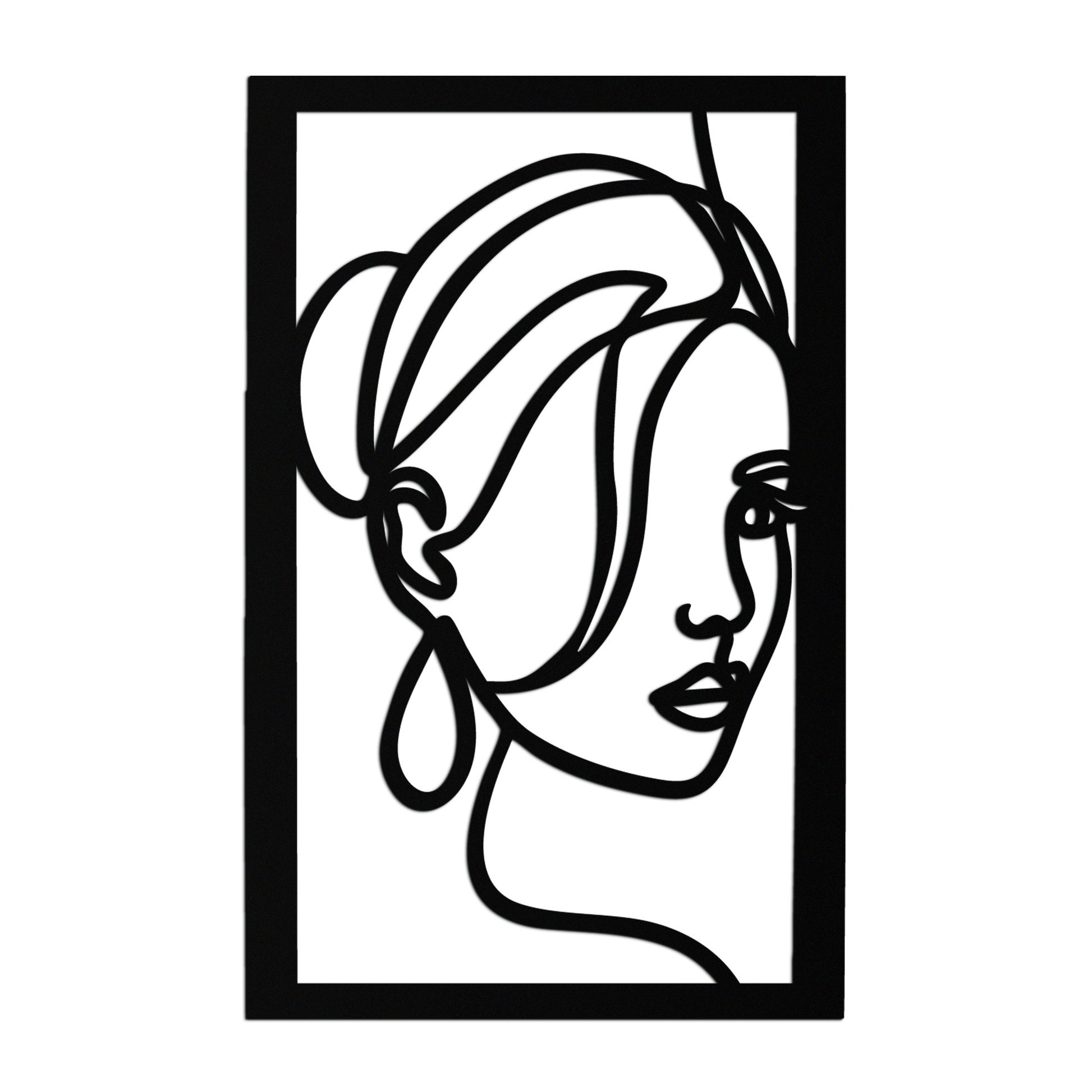 Woman Portrait Line Art Metal Wall Decor – Minimalist Modern Face Silhouette- KAF649 - Tampa Home & Garden Store