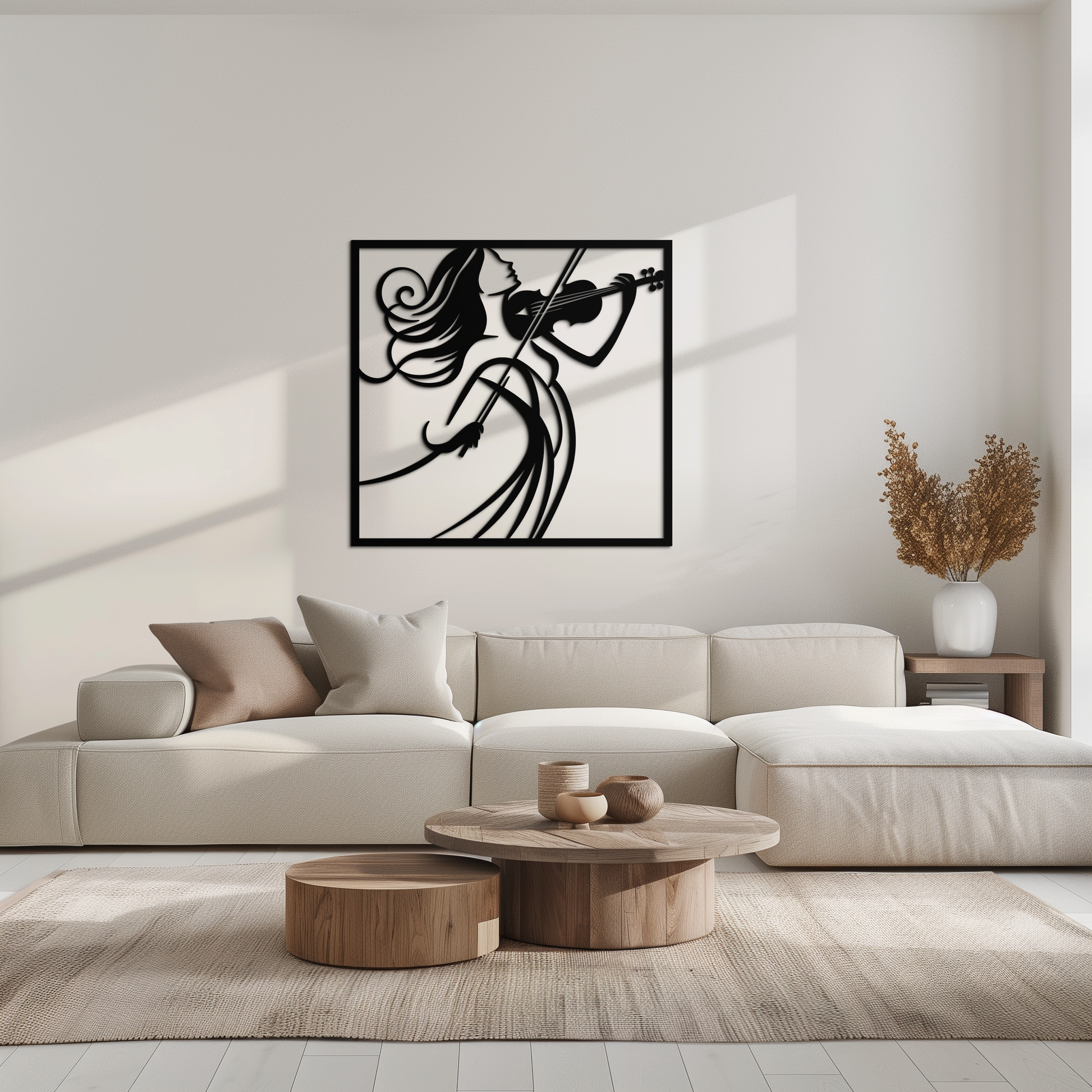 Woman Violinist Metal Wall Art – Modern Musician Silhouette Decor for Music Lovers- KAF391 - Tampa Home & Garden Store