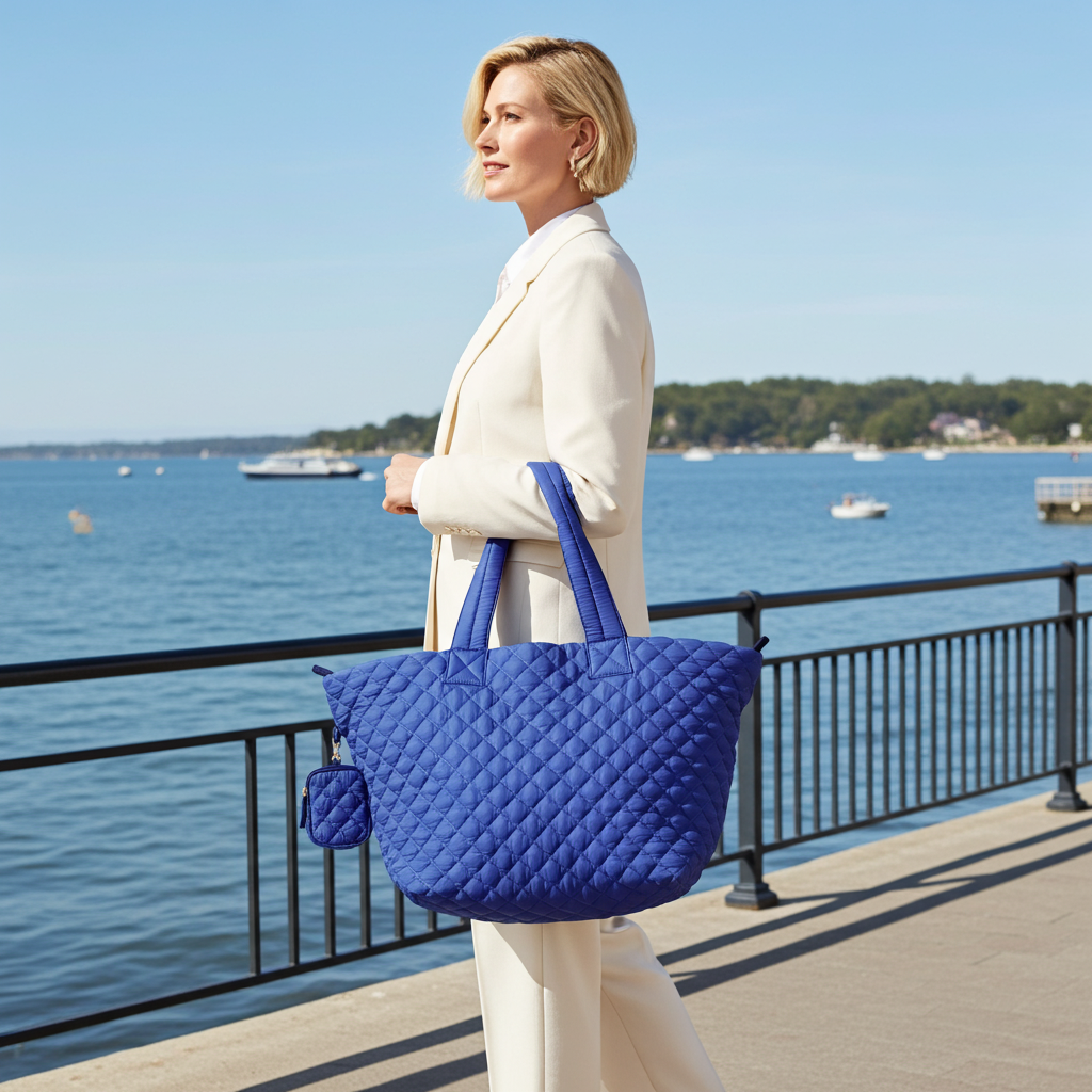 Sac cabas matelassé en nylon Alyssa Jumbo – Léger, spacieux et prêt à voyager