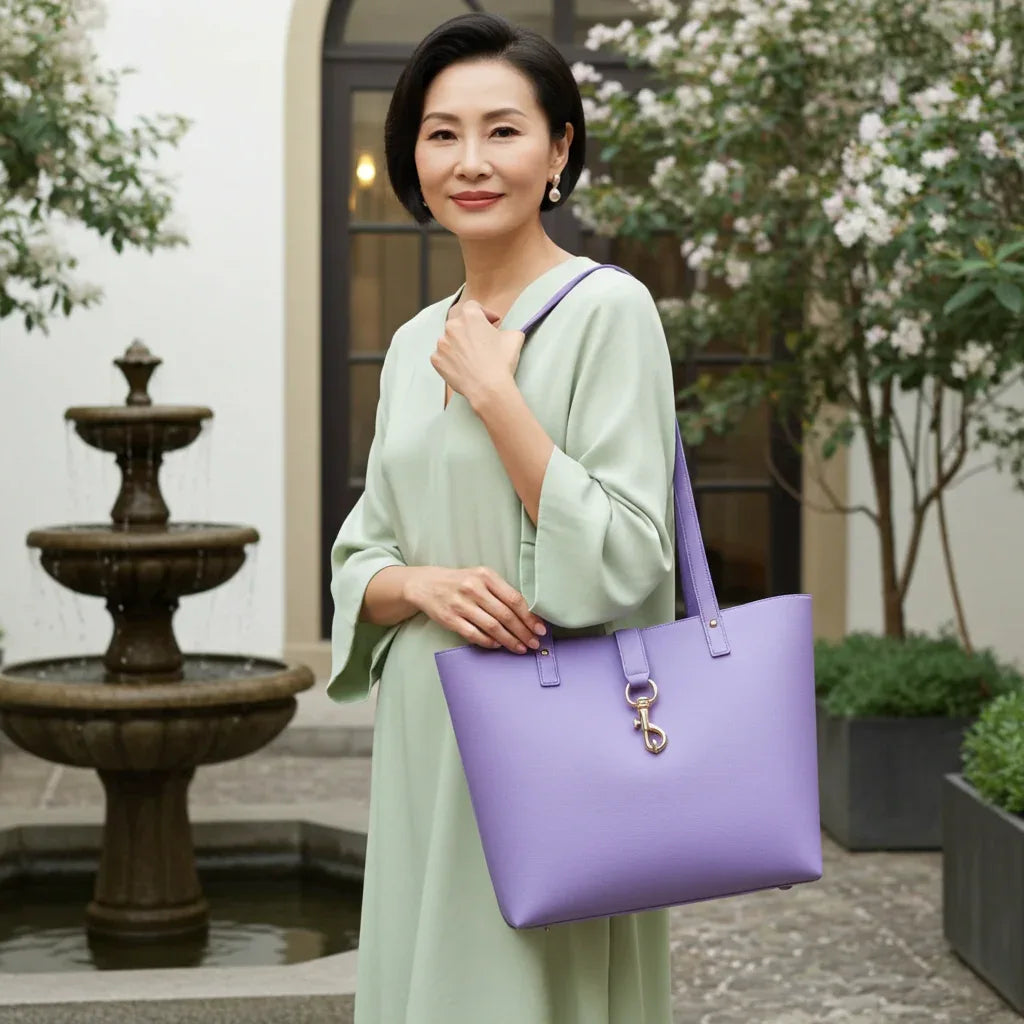 Fourre-tout en cuir véritable / Sac pour ordinateur portable – fourre-tout en cuir grainé