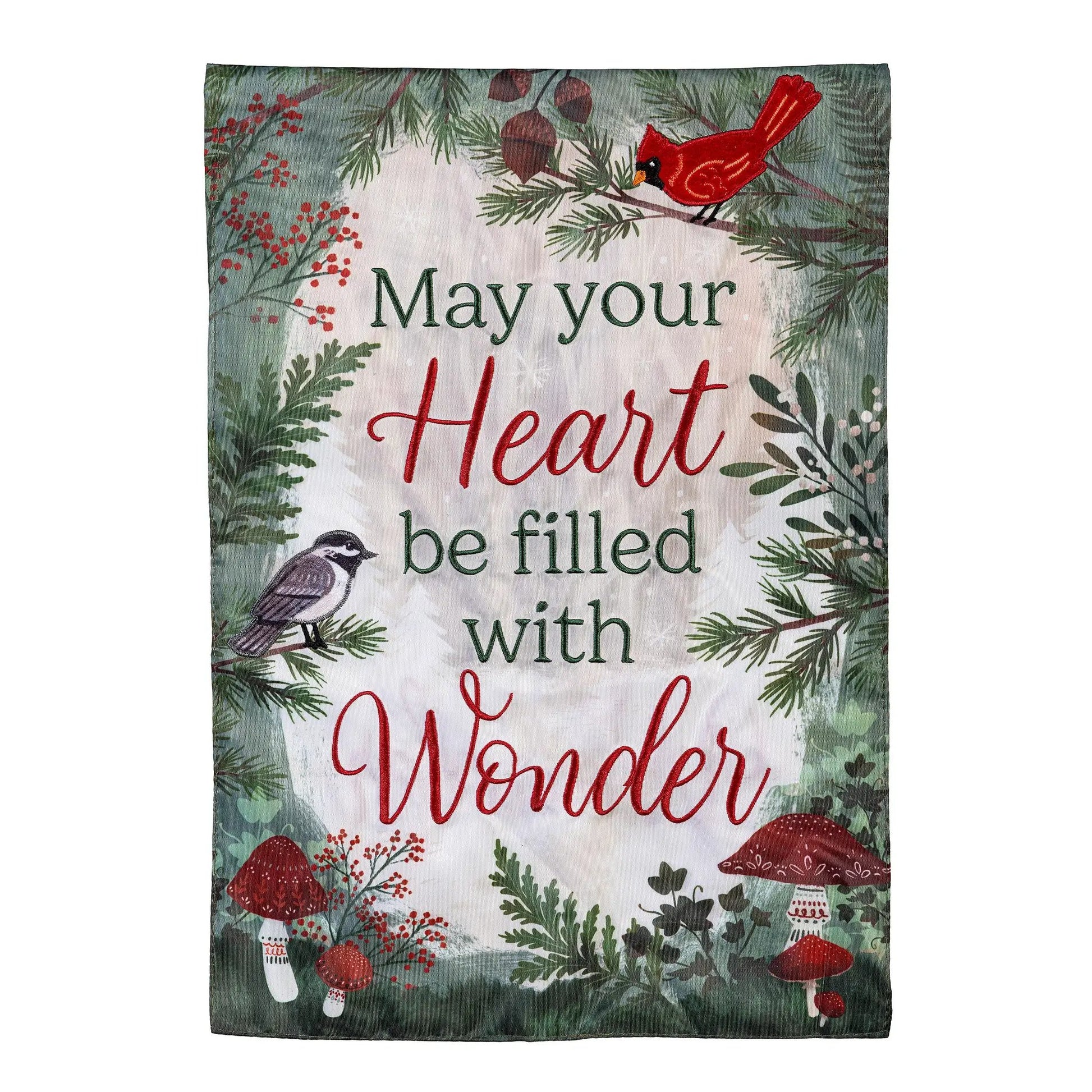 Wondering Heart Applique Garden Flag - Tampa Home & Garden Store