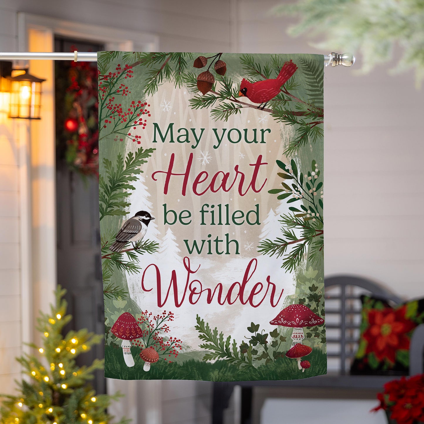 Wondering Heart Applique House Flag - Tampa Home & Garden Store
