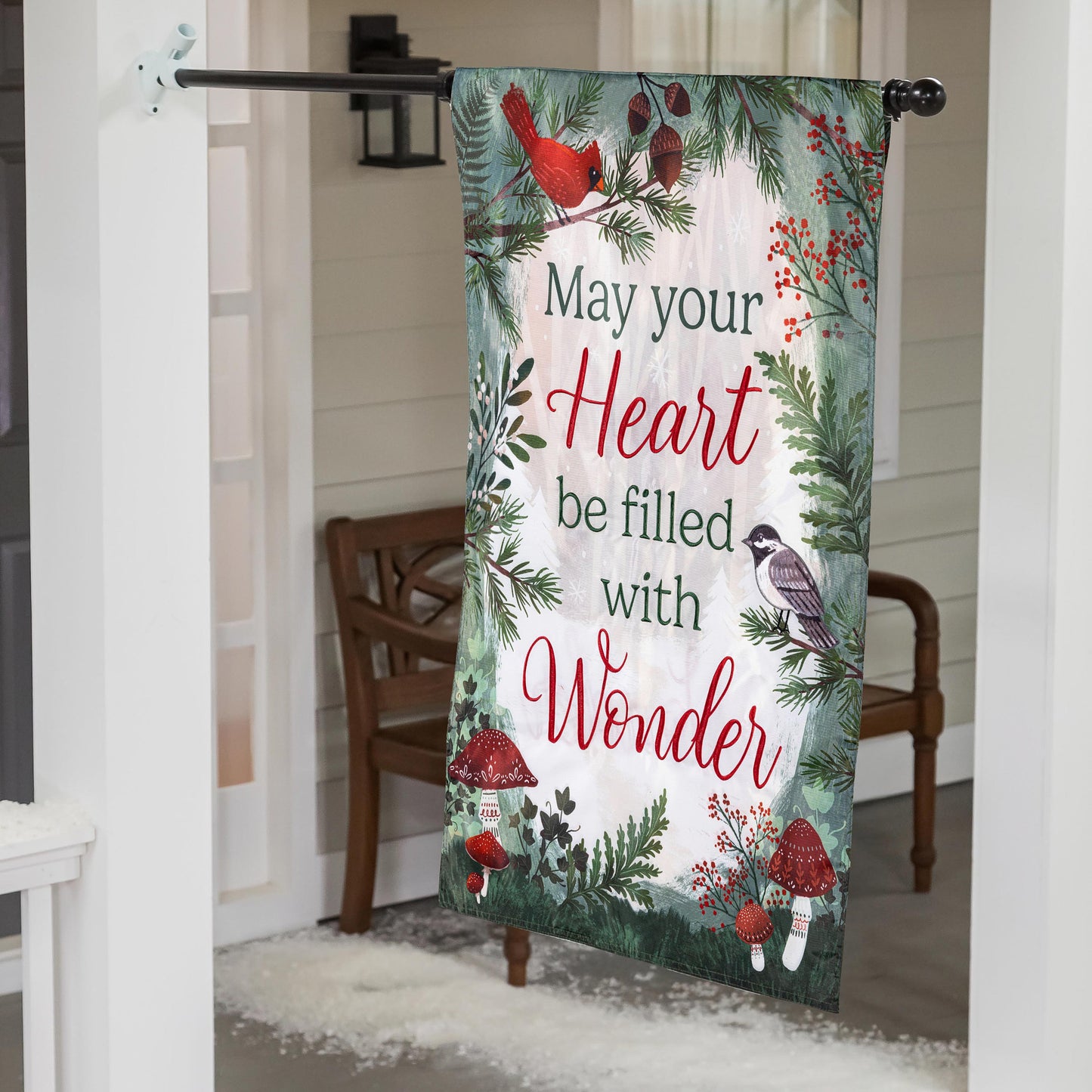 Wondering Heart Applique House Flag - Tampa Home & Garden Store