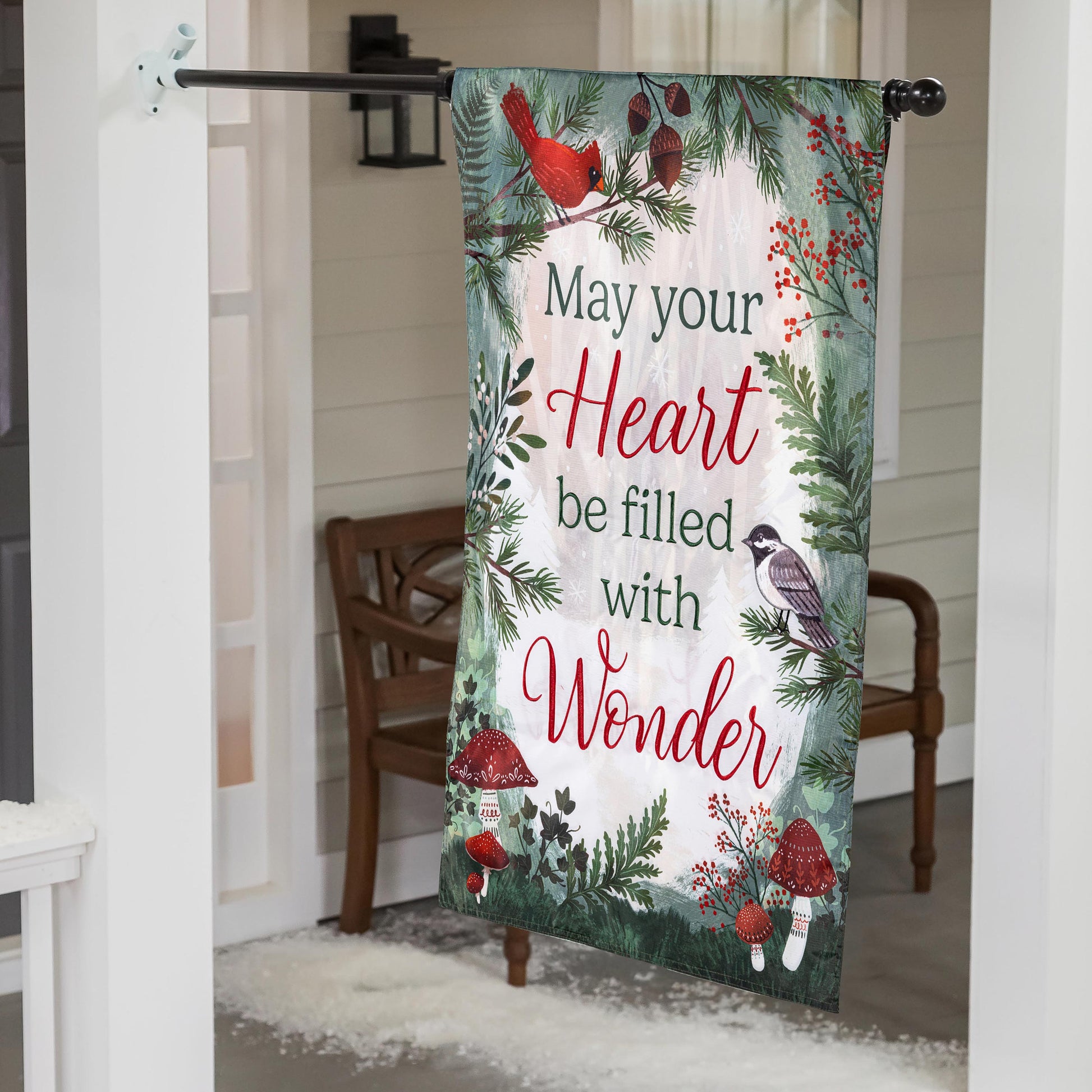 Wondering Heart Applique House Flag - Tampa Home & Garden Store