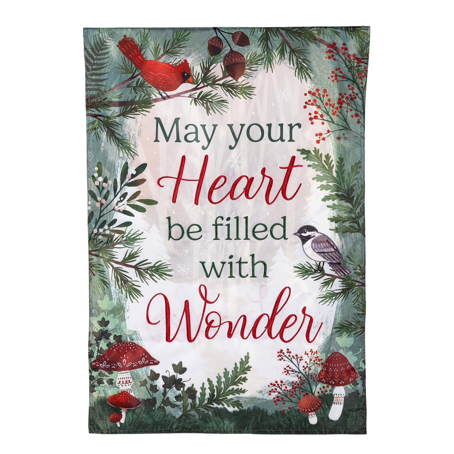 Wondering Heart Applique House Flag - Tampa Home & Garden Store