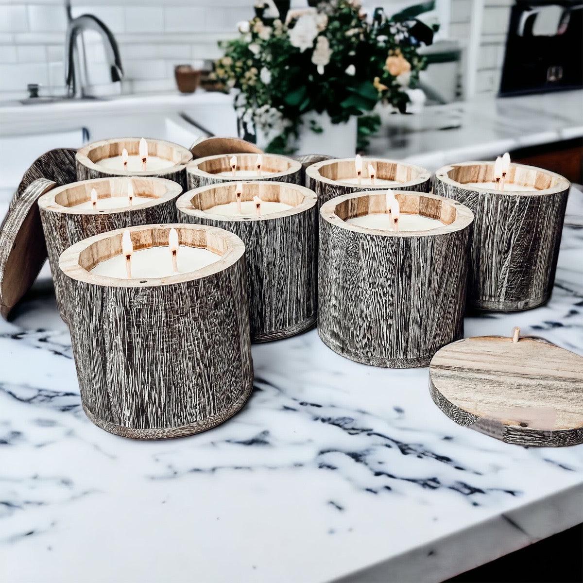 Wood Candle Vase - Tampa Home & Garden Store