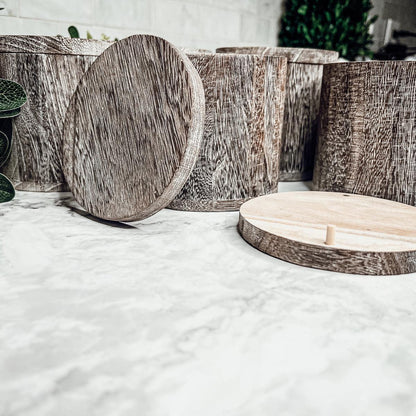 Wood Candle Vase - Tampa Home & Garden Store