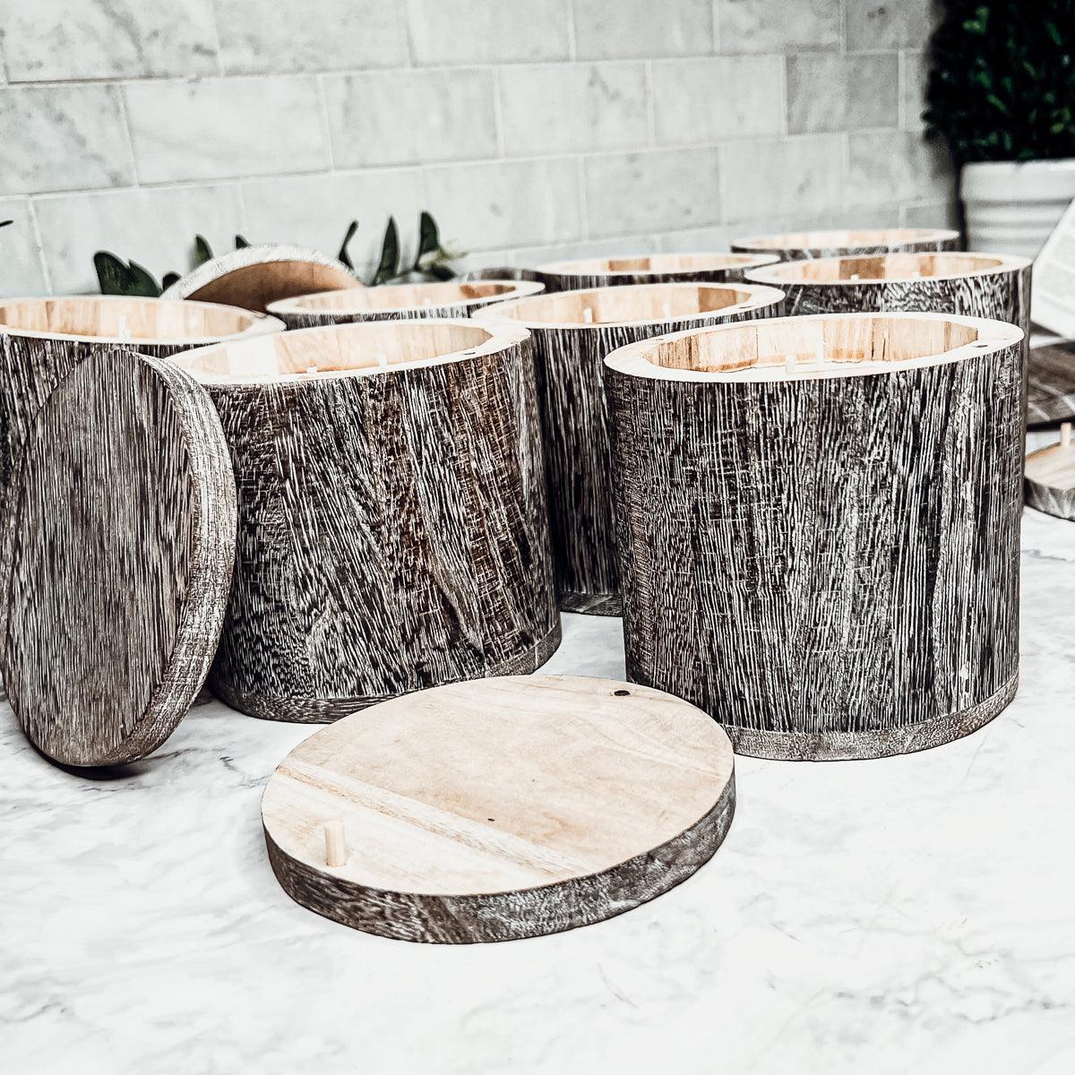 Wood Candle Vase - Tampa Home & Garden Store