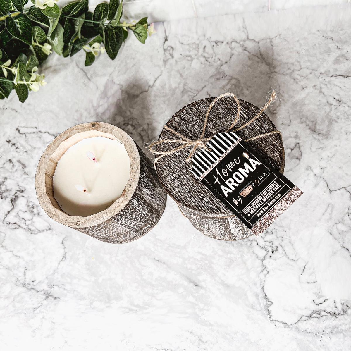 Wood Candle Vase - Tampa Home & Garden Store
