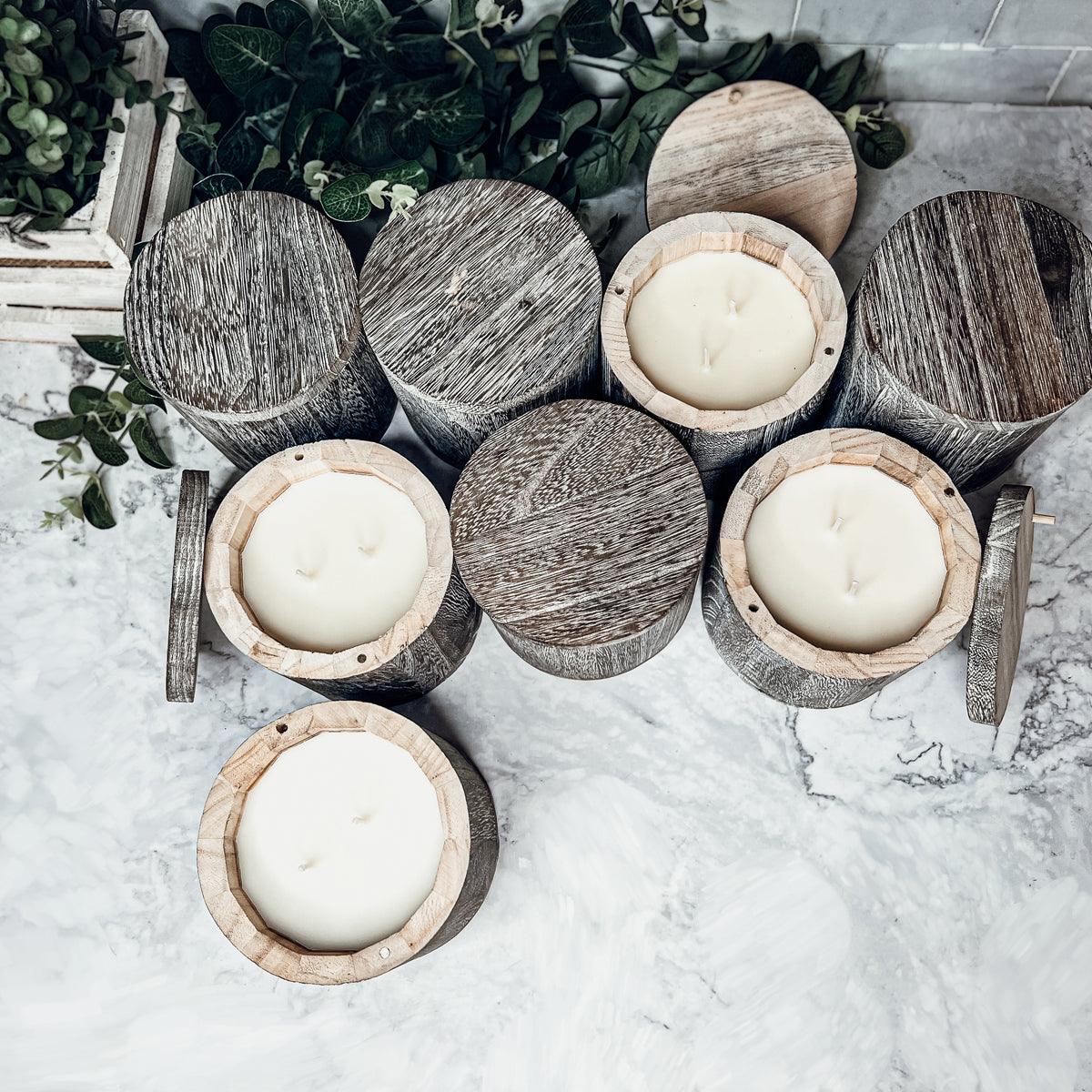 Wood Candle Vase - Tampa Home & Garden Store