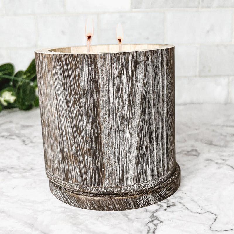 Wood Candle Vase - Tampa Home & Garden Store