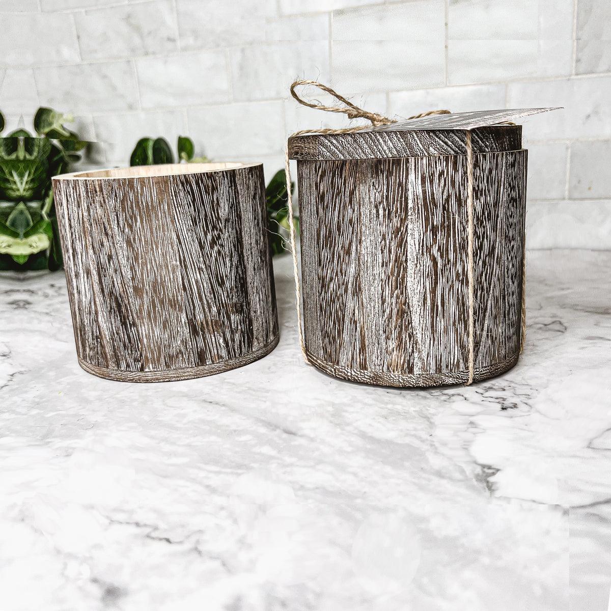 Wood Candle Vase - Tampa Home & Garden Store