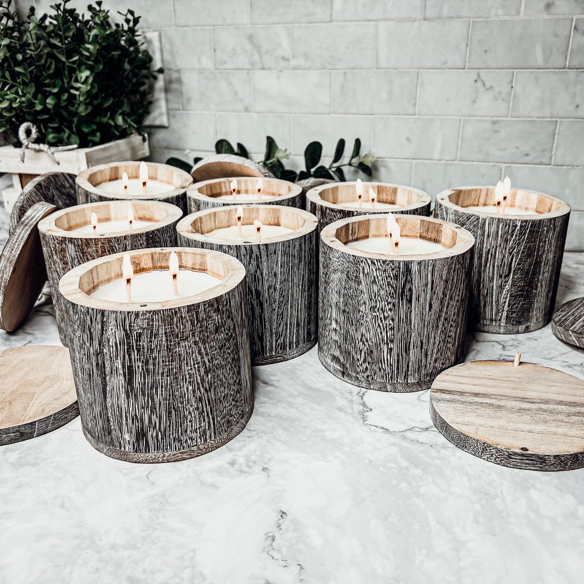 Wood Candle Vase - Tampa Home & Garden Store