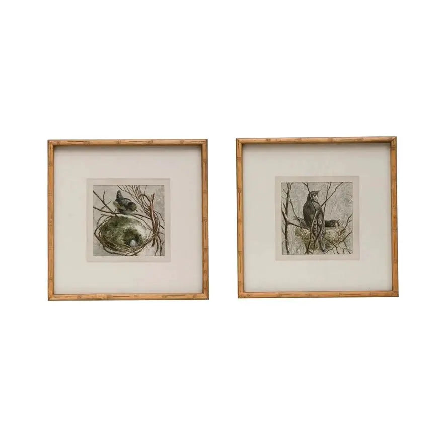Wood Framed Wall Decor with Bird, Set of 2 - Tampa Home & Garden Store