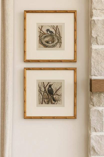 Wood Framed Wall Decor with Bird, Set of 2 - Tampa Home & Garden Store