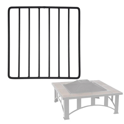 Wood grate for Tuscan Tile Square Fire Pit; black steel grid, 2-piece set on Tampa Home & Garden Store