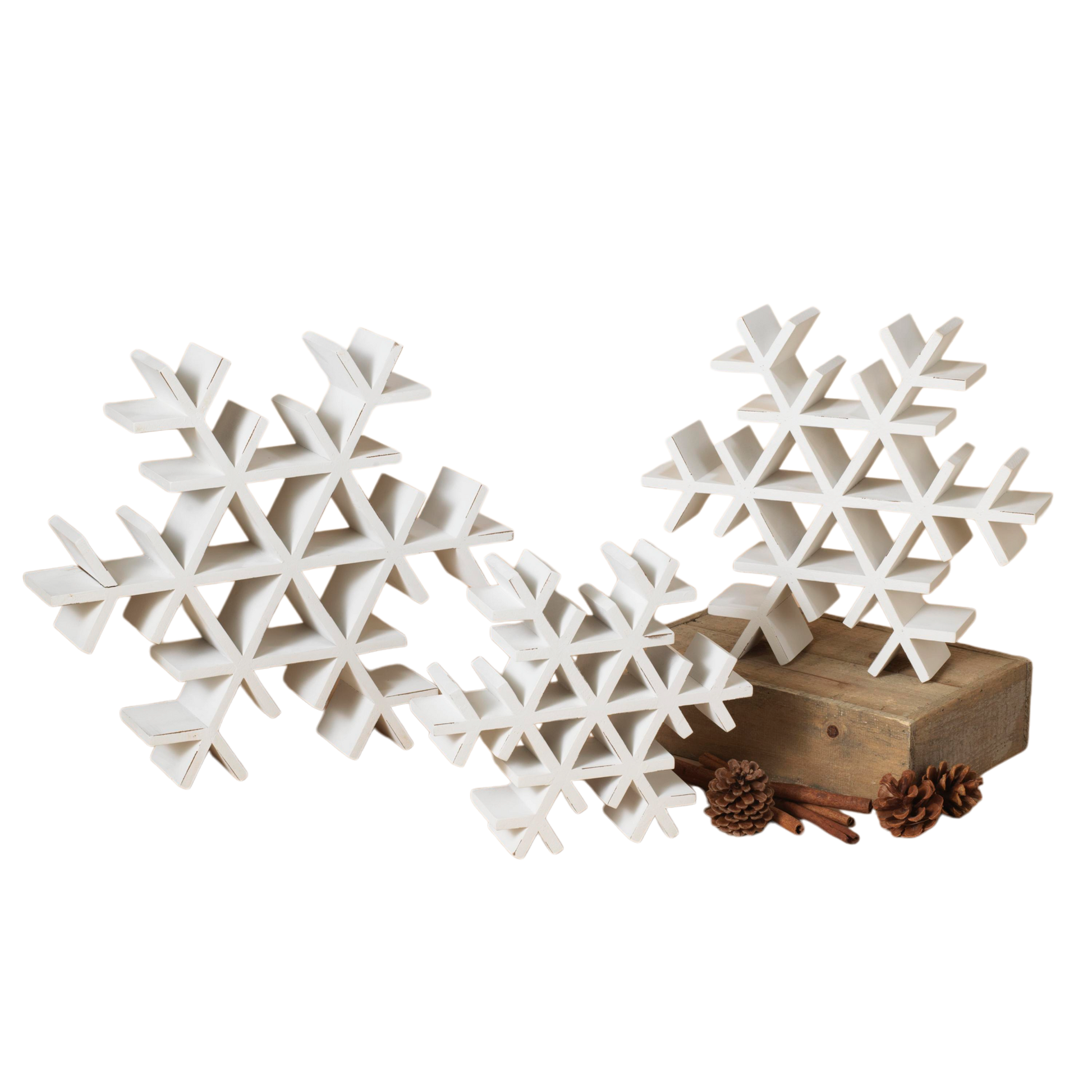 Wood Tabletop Snowflake - - Tampa Home & Garden Store