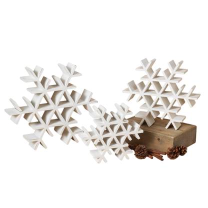 Wood Tabletop Snowflake - - Tampa Home & Garden Store
