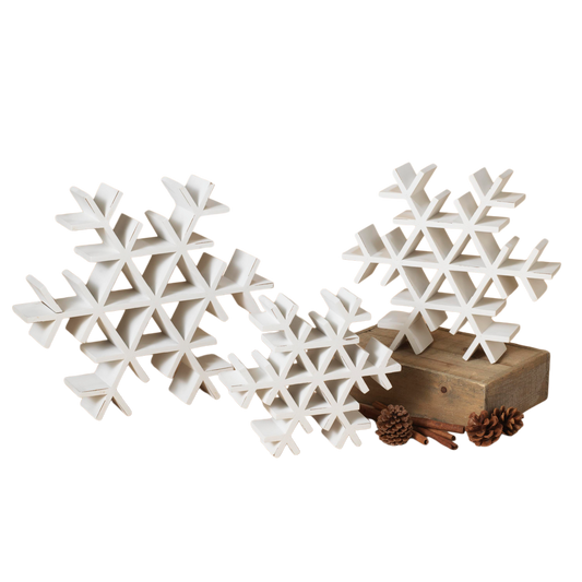 Wood Tabletop Snowflake - - Tampa Home & Garden Store