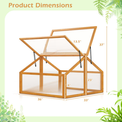 Wooden cold frame greenhouse raised orange frame transparent openable roof DirectDeals on Tampa Home & Garden Store