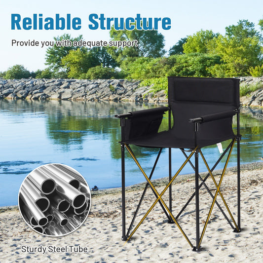 Portable 38 Inch Oversized High Camping Fishing Folding Chair - Tampa Home & Garden Store