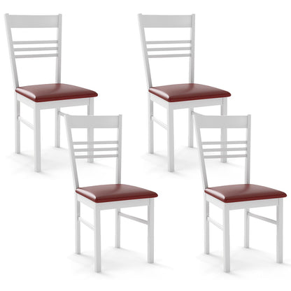 Wood Dining Chairs Set of 4 with Rubber Wood Frame
