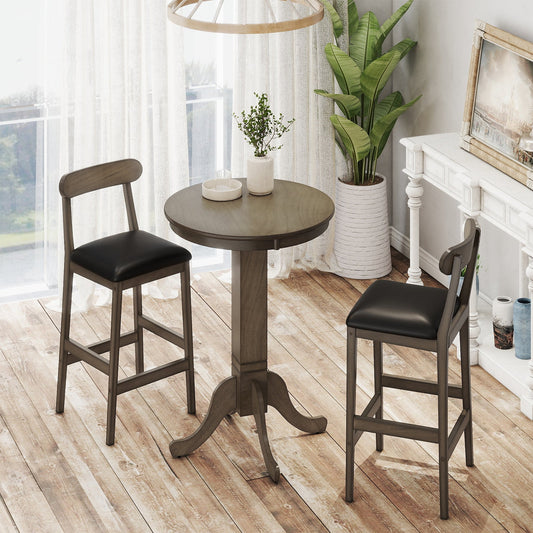 Wood Pub Round Dining Table with Pedestal Base - Tampa Home & Garden Store