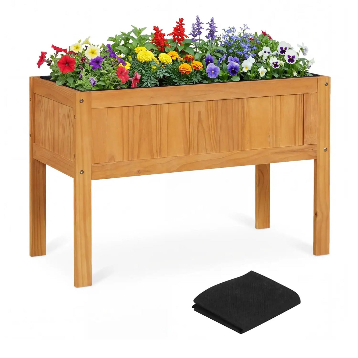 Wood Raised Garden Bed with Drainage Holes
