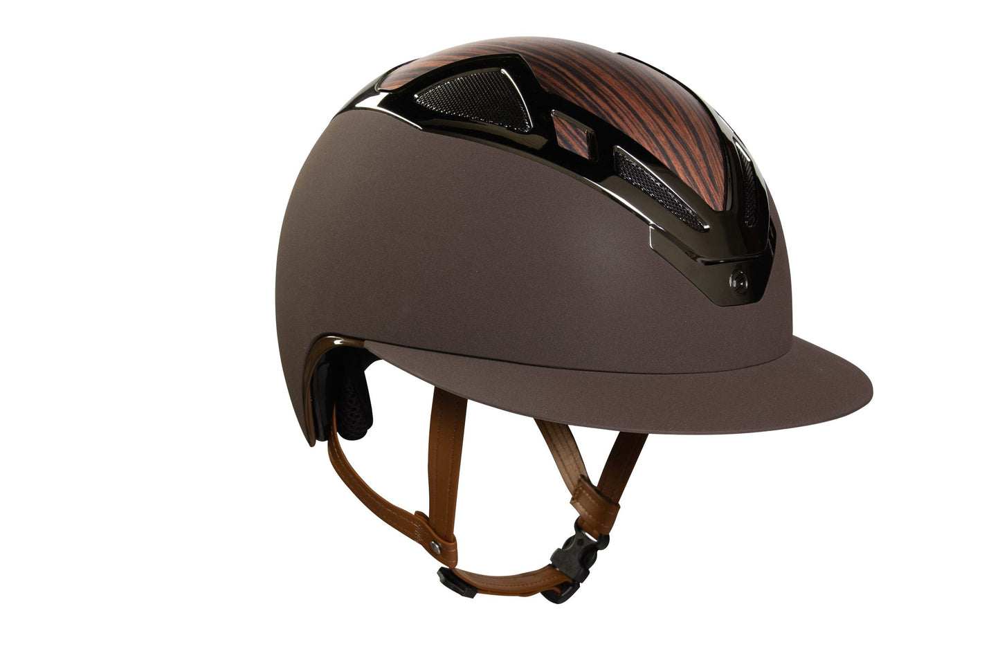 Suomy Apex Riding Helmet Wood Brown Matte with woodgrain top and black vent accents by American Equus Equestrian Helmets on Tampa Home & Garden Store