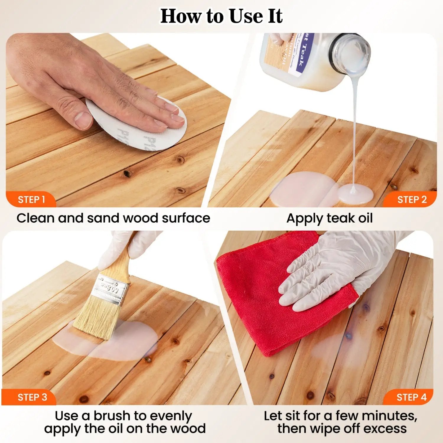Wood Oil Cleaner and Brightener Set for Wood by DirectDeals, wood care on Tampa Home & Garden Store