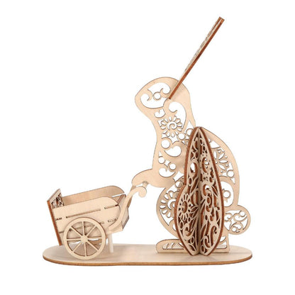 Wooden Bunny - Egg Holder Figurine - Tampa Home & Garden Store
