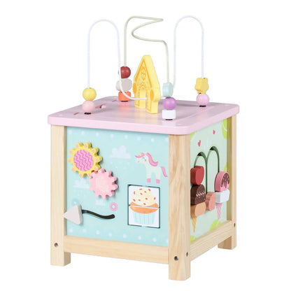 Wooden Activity Cube with Montessori Sensory Toys