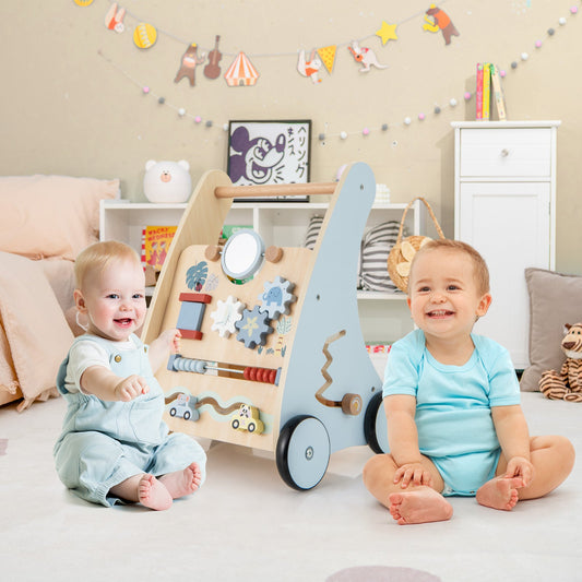 Wooden Baby Push and Pull Walker with Multi-Activity Learning Center - Tampa Home & Garden Store