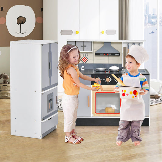 Wooden Chef Play Kitchen and Refrigerator with Realistic Range Hood and Roaster - Tampa Home & Garden Store