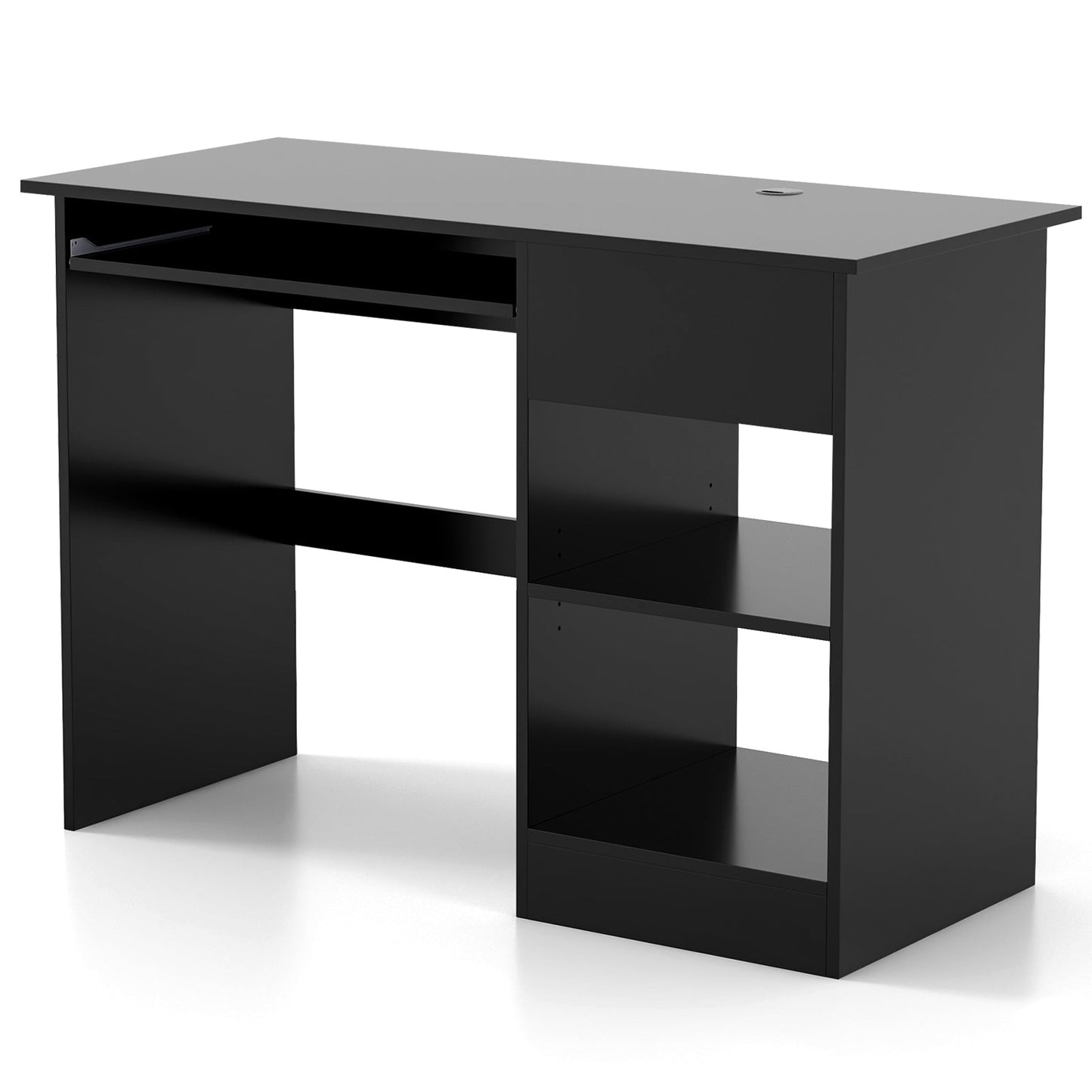 Escritorio de ordenador de madera con soporte para CPU - Blanco