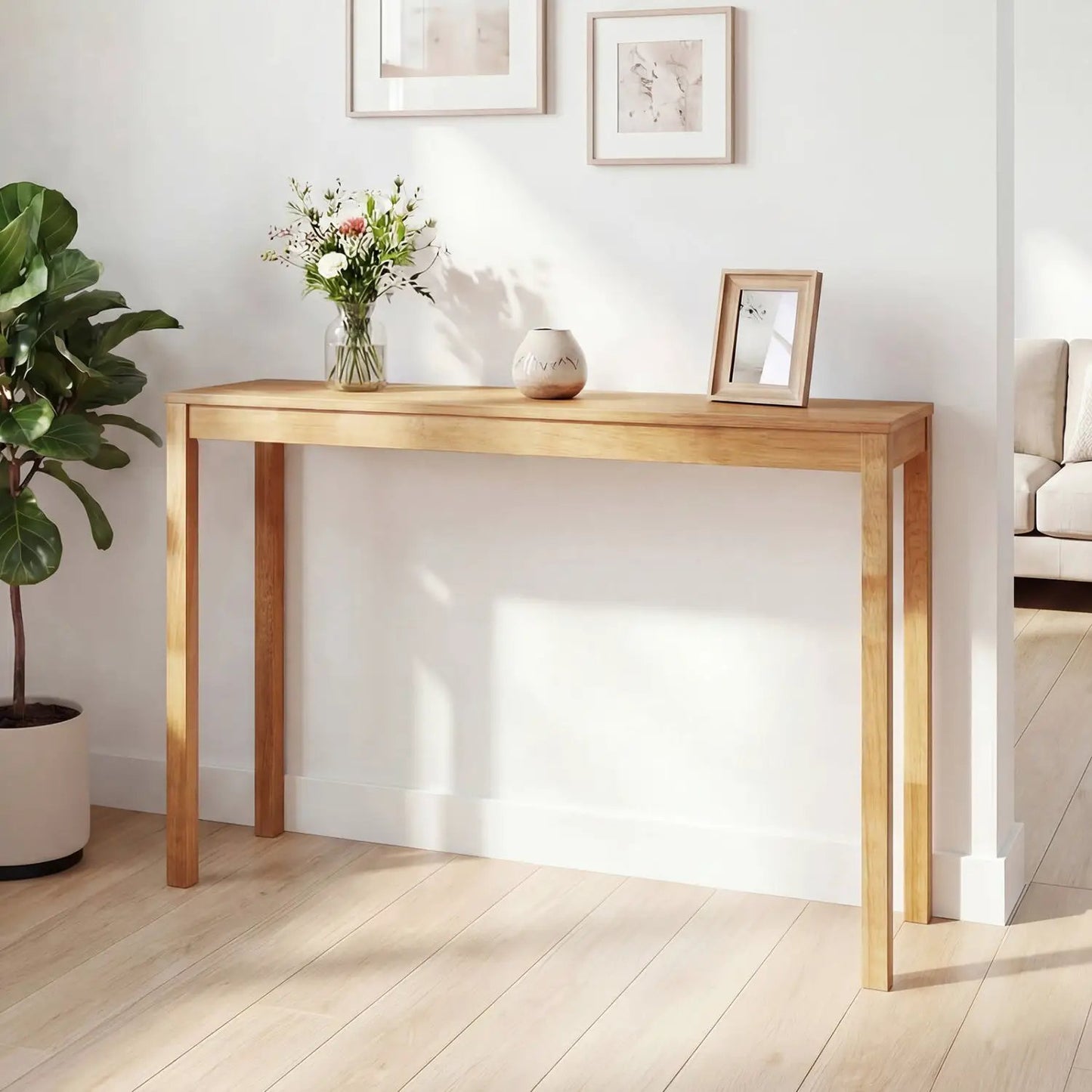 Wooden Console Table Modern Farmhouse Sofa Table