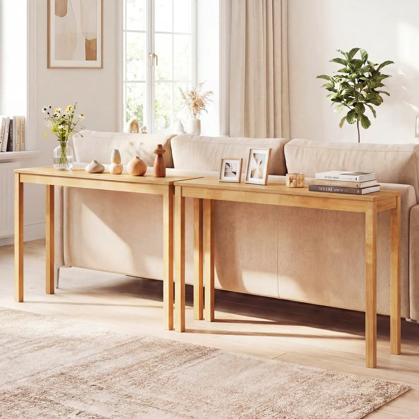 Wooden Console Table Modern Farmhouse Sofa Table
