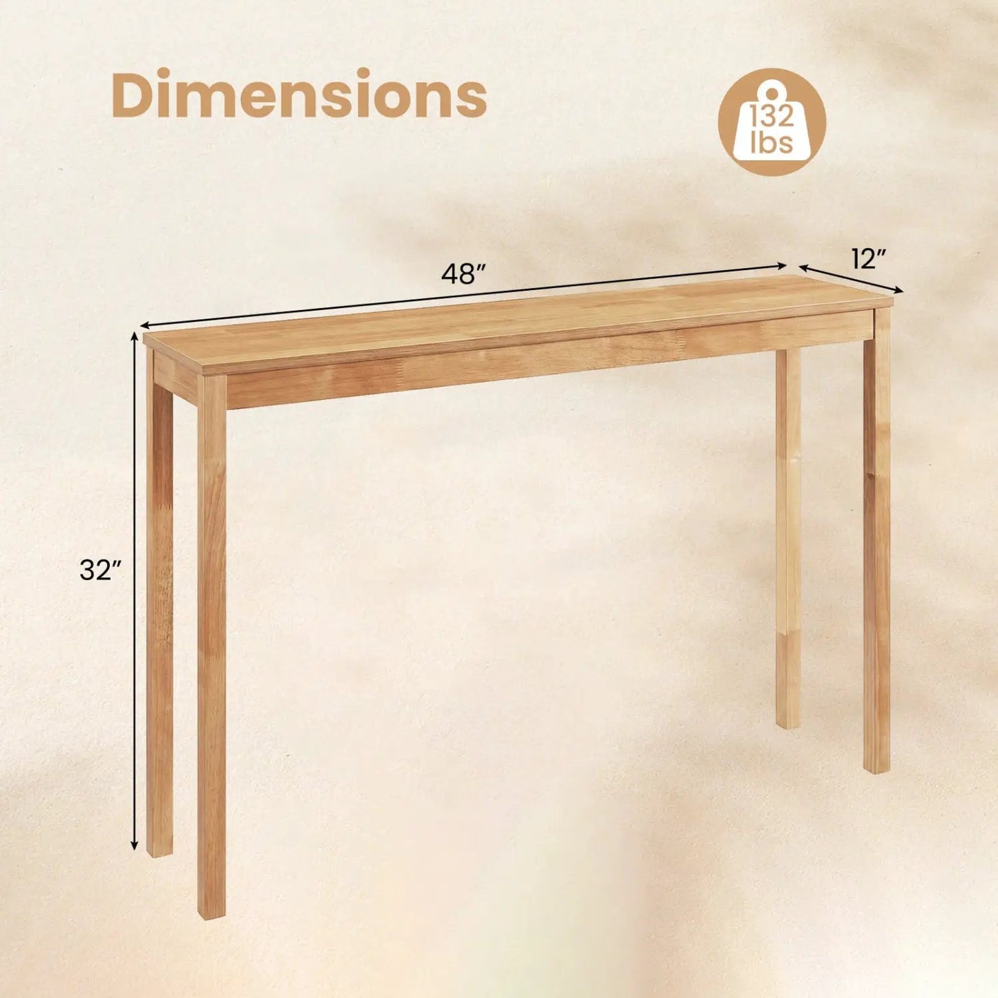 Wooden Console Table Modern Farmhouse Sofa Table