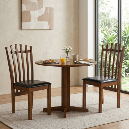 Dining chairs set of 2 with spindle backs and black PU leather seats DirectDeals on Tampa Home & Garden Store
