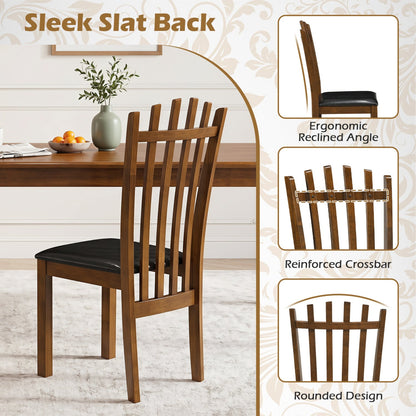 Dining Chairs Set of 4 with spindle back and black PU leather seats by DirectDeals on Tampa Home & Garden Store