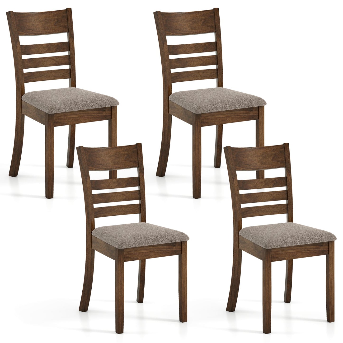 Wooden Dining Chairs Set of 4 Upholstered Kitchen
