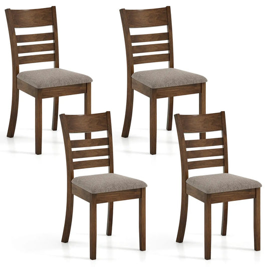 Wooden dining chairs set of 4 with upholstered seats and rubber wood frame DirectDeals on Tampa Home & Garden Store
