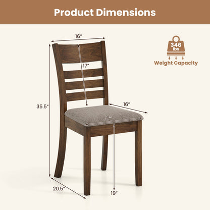 Wooden Dining Chairs Set of 4 Upholstered Kitchen