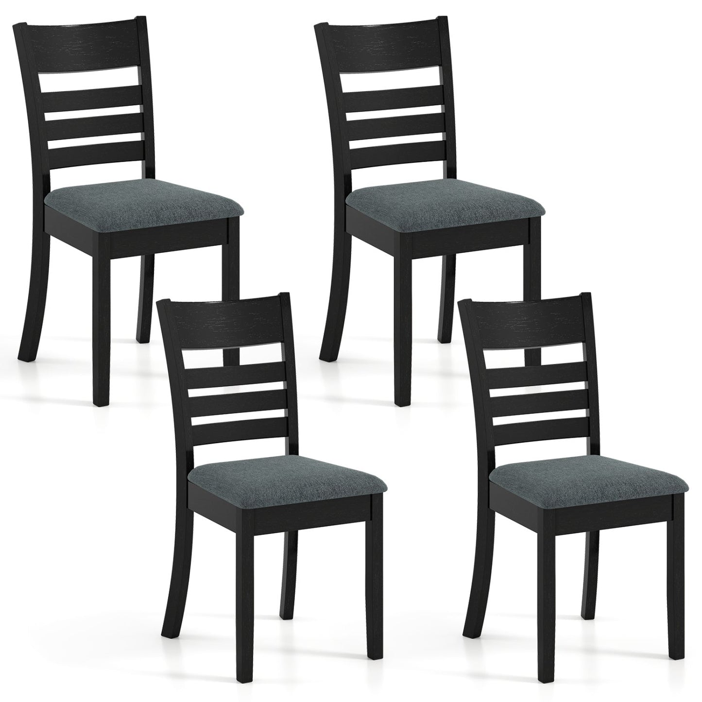 Wooden Dining Chairs Set of 4 Upholstered Kitchen