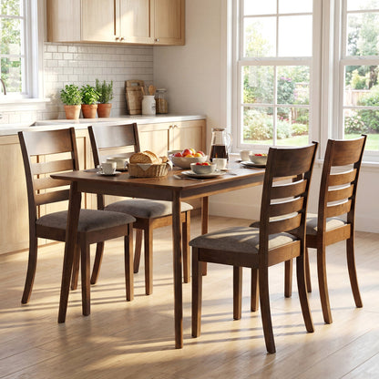 Wooden Dining Chairs Set 2 Upholstered Kitchen